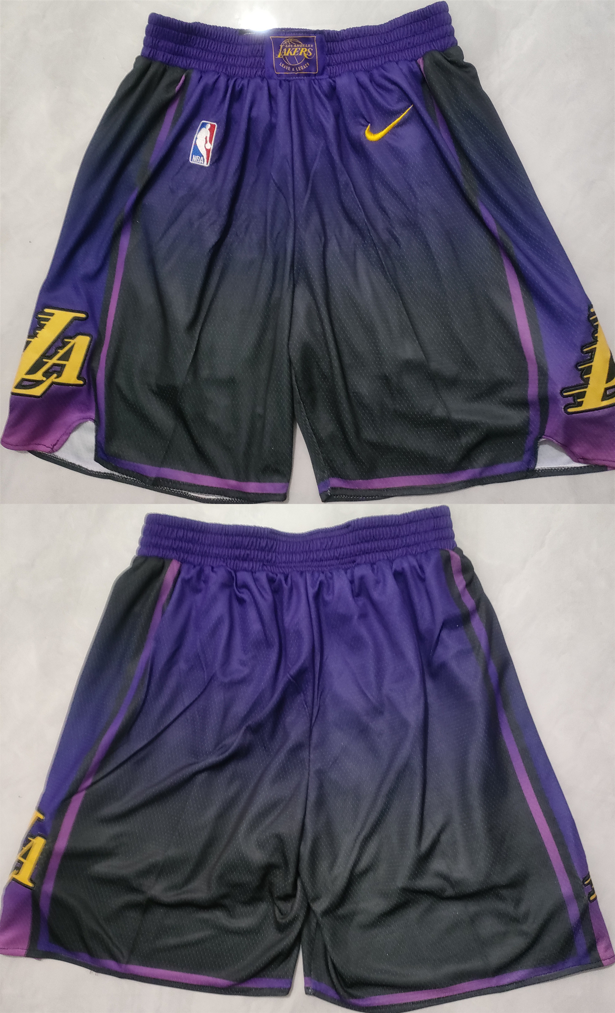 Men's Los Angeles Lakers Purple/Black Shorts (Run Small)